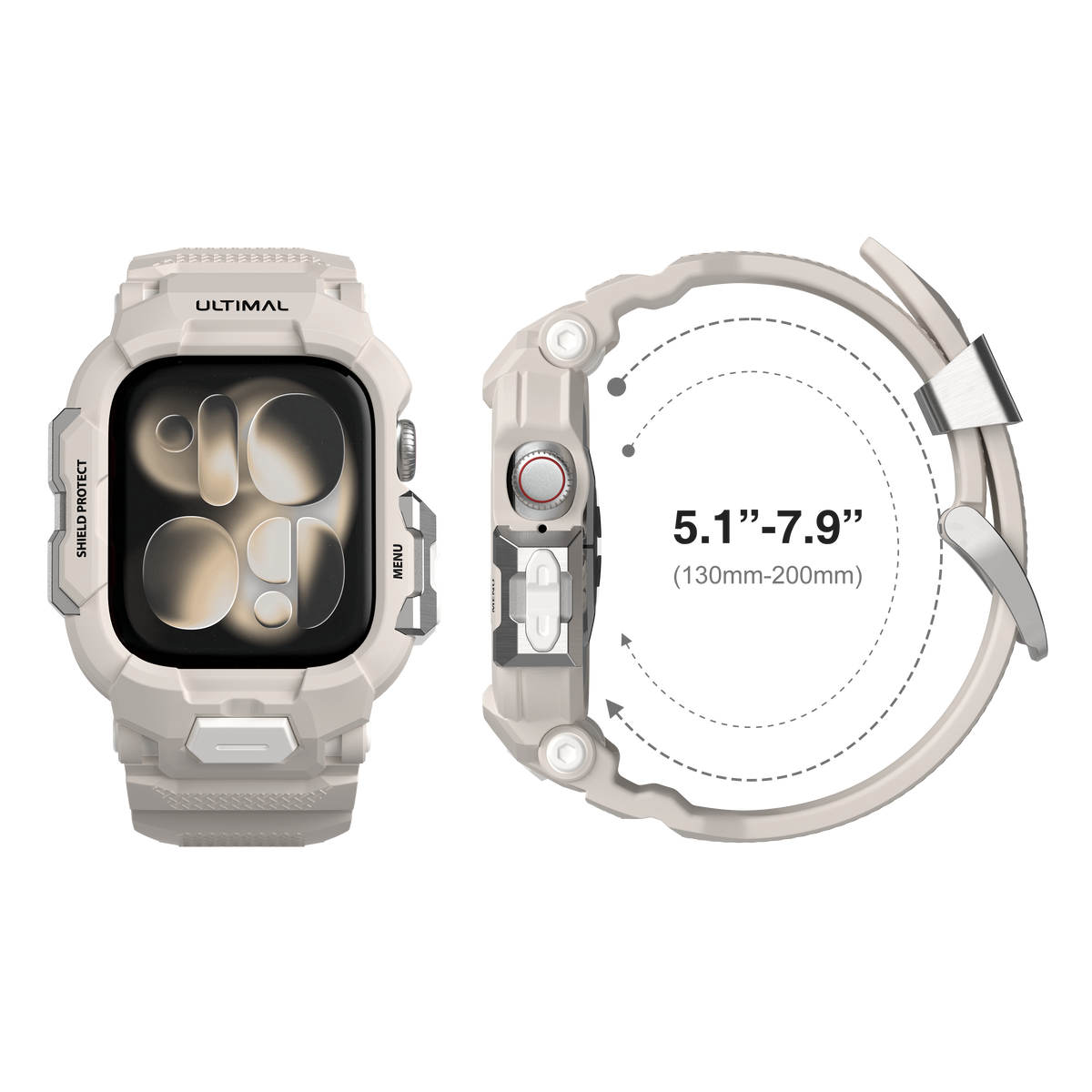Shield Protect Case Band for Apple Watch Series 4‑11, Ultra 1‑3