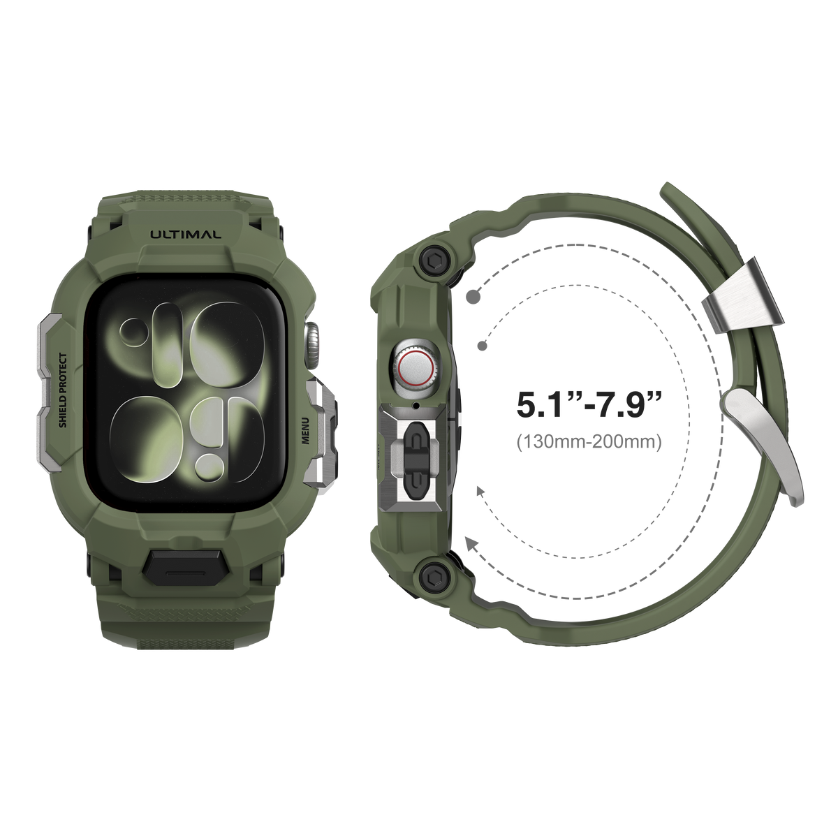 Shield Protect Case Band for Apple Watch Series 4‑11, Ultra 1‑3