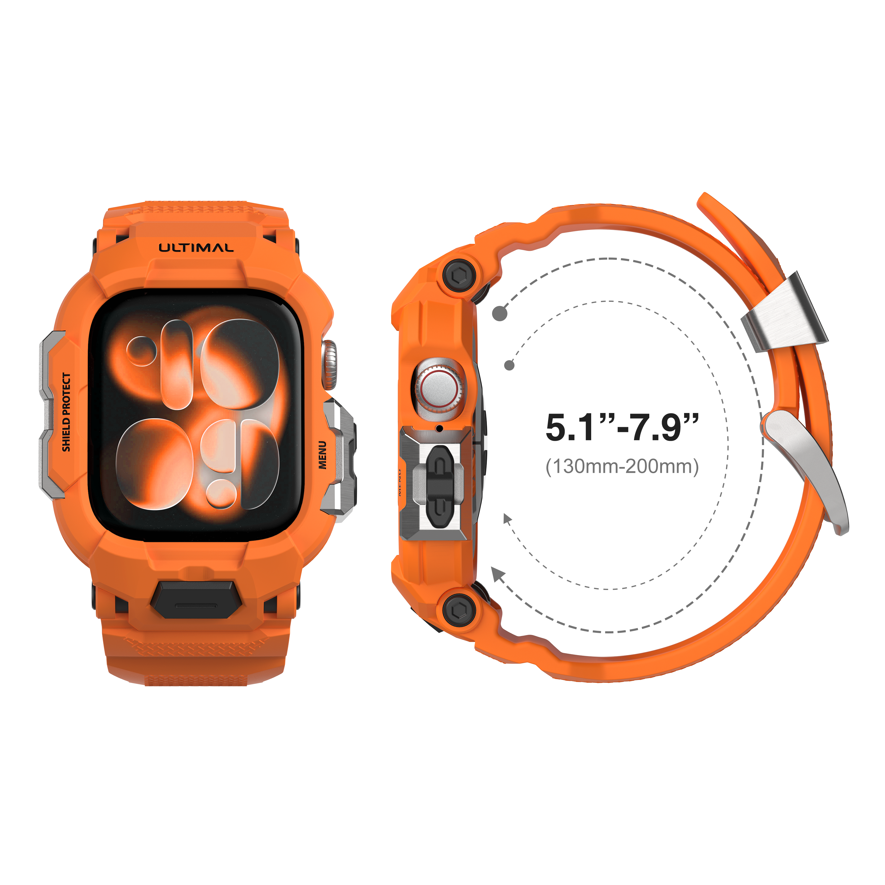 Shield Protect Case Band for Apple Watch Series 4‑11, Ultra 1‑3