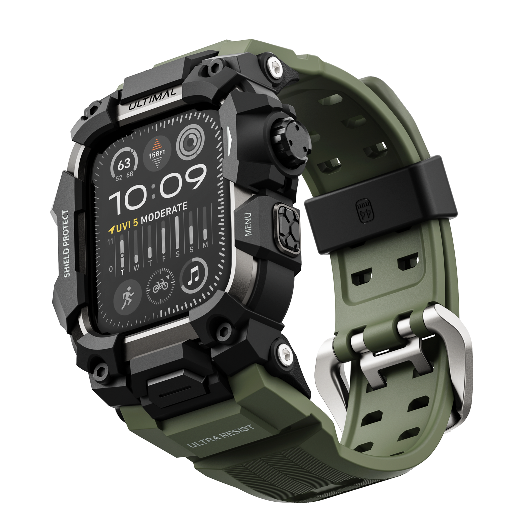 Apple Watch用シールドプロテクトケースバンド グリーン