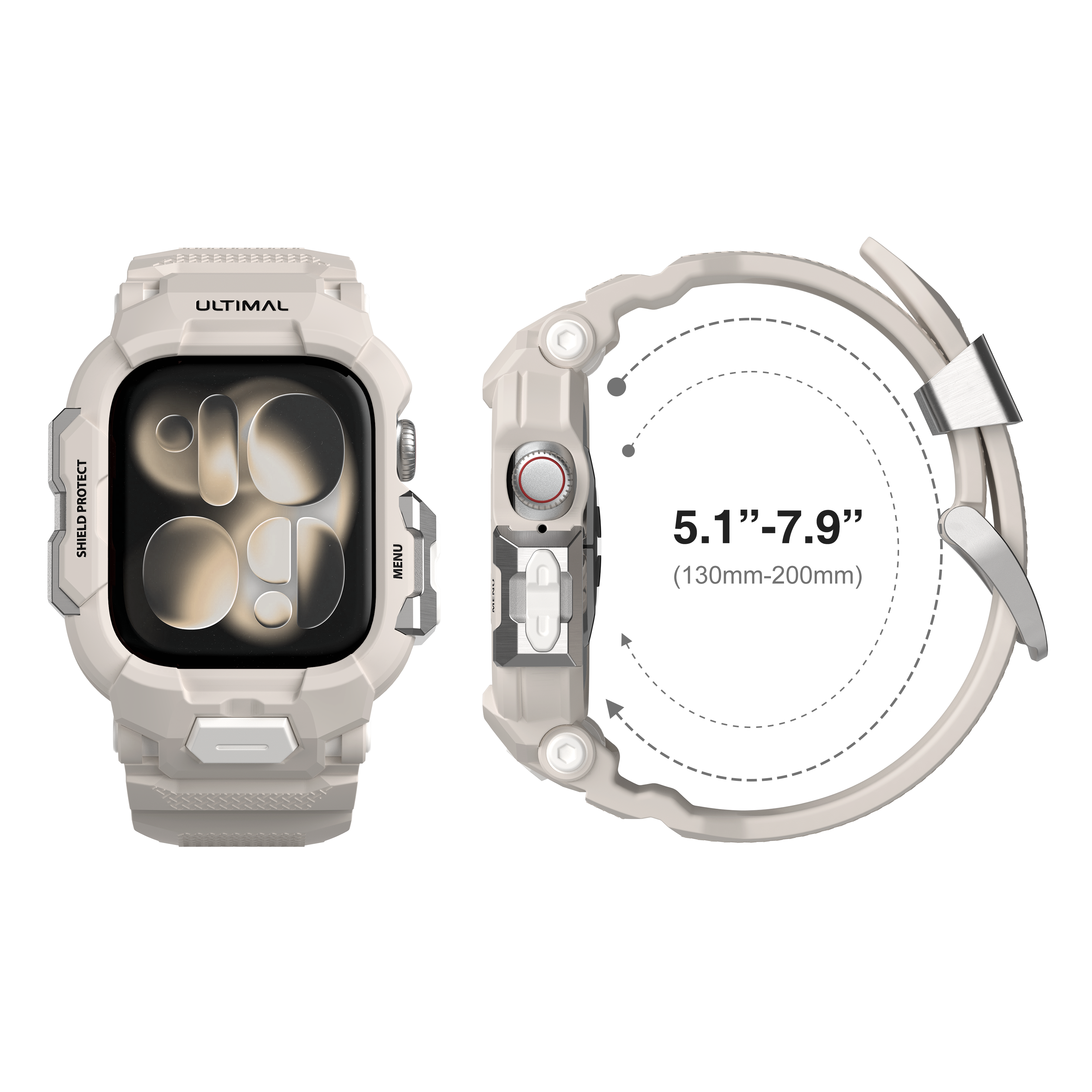 Shield Protect Case Band for Apple Watch Series 4‑11, Ultra 1‑3
