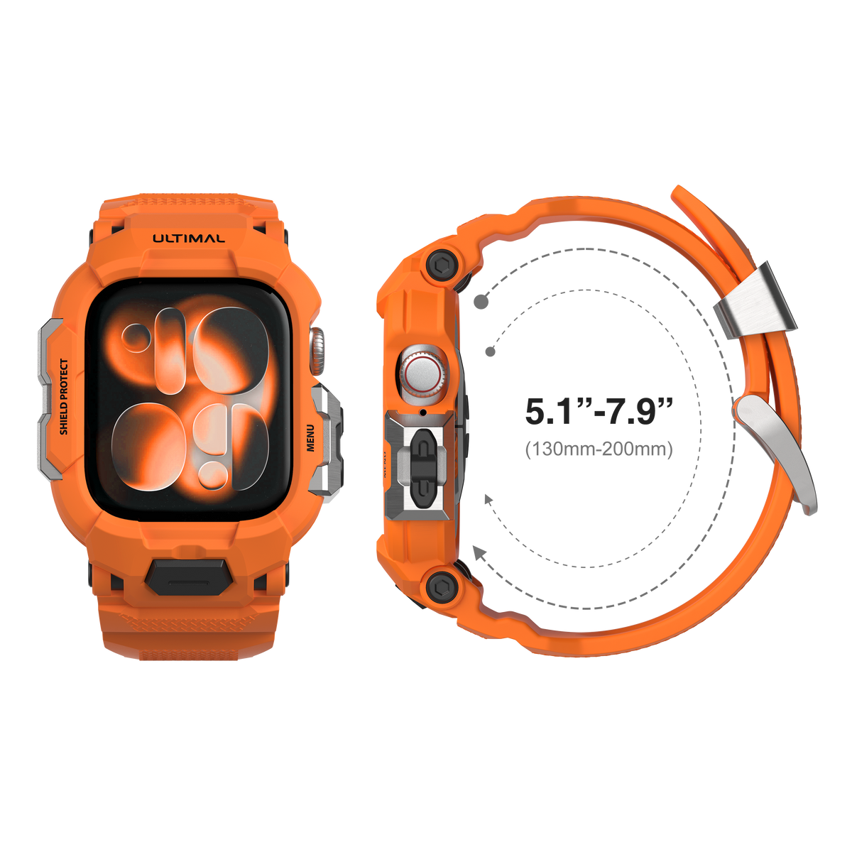 Shield Protect Case Band for Apple Watch Series 4‑11, Ultra 1‑3